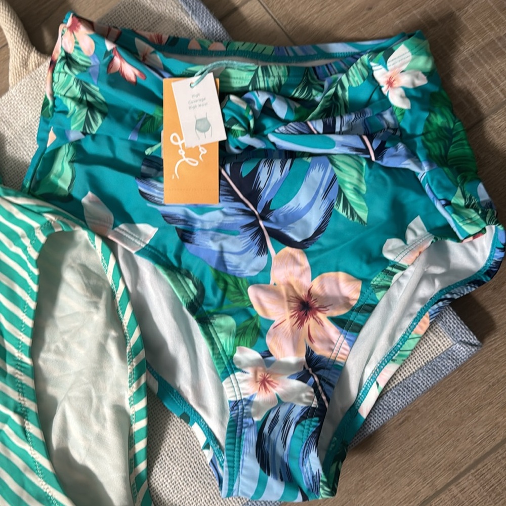 Lot of (3) High Coverage High Waist Swim Bottoms NWT - Picture 2 of 3